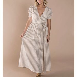 Rylee and cru striped wrap dress